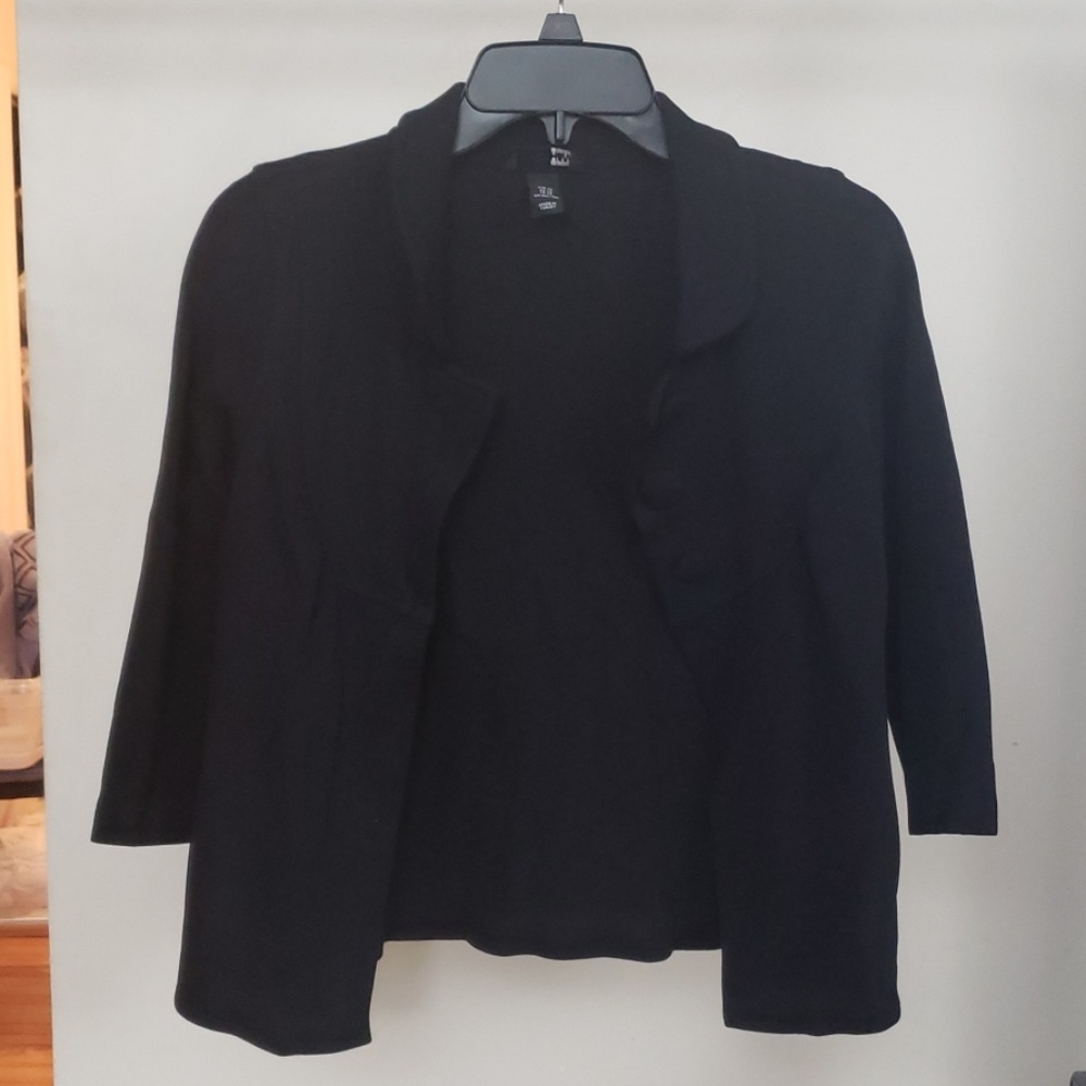Black 3/4 sleeve jacket - Picture 1 of 5